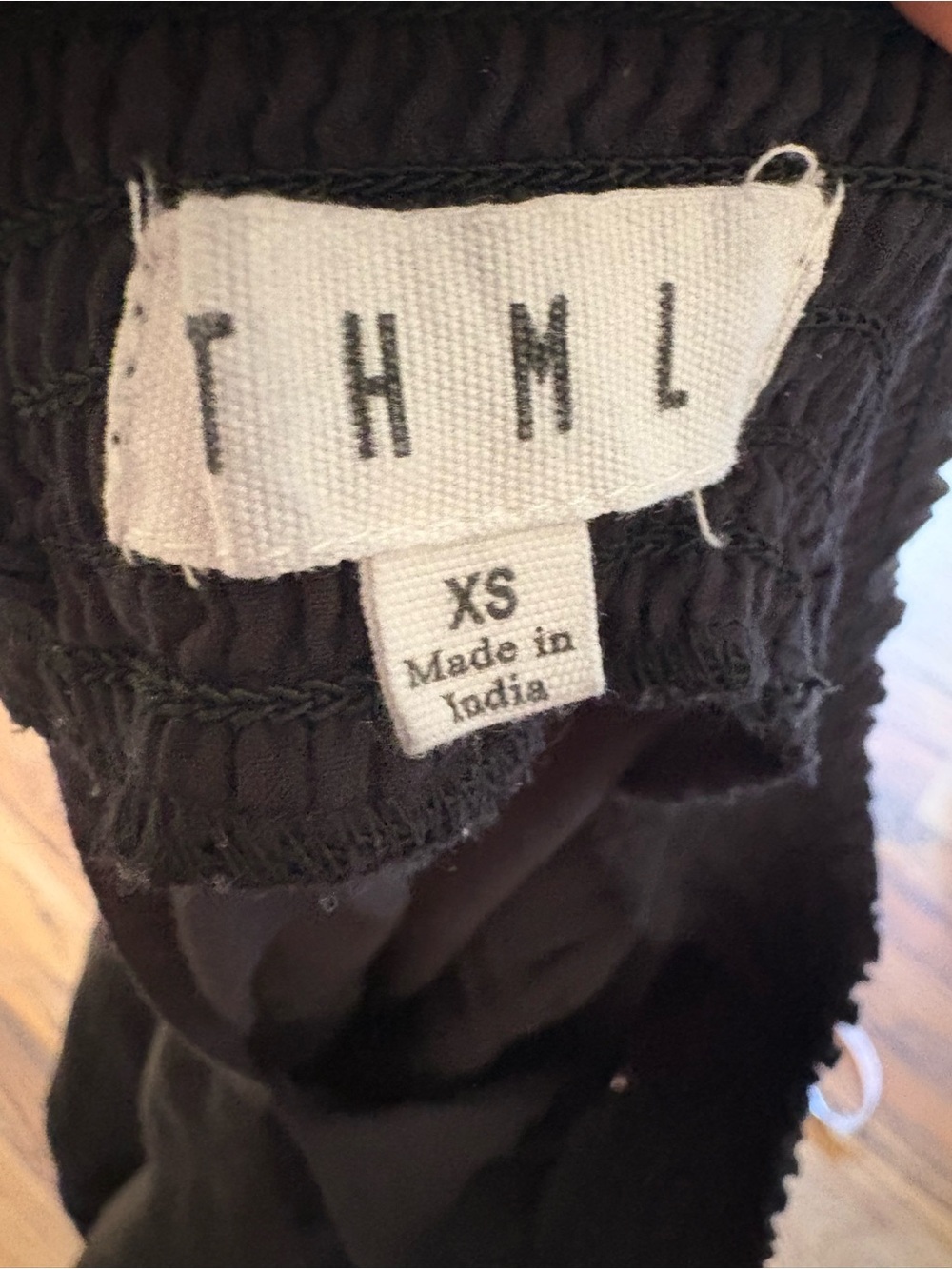 THML XS Colorful Embroidered Black Puff Sleeve 100% cotton Top - Picture 6 of 8